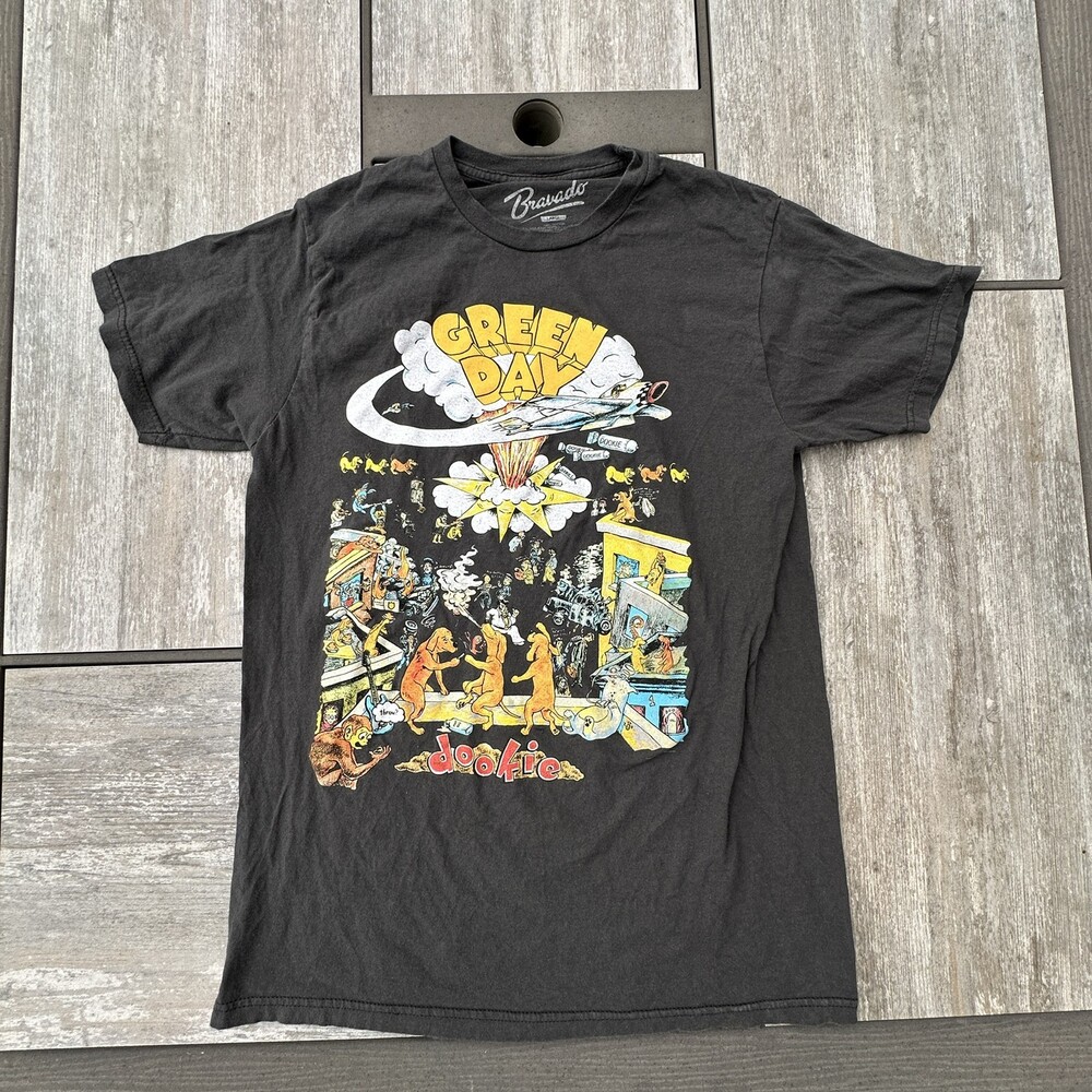 Green Day Dookie Shirt Mens Large Black Bravado 2009 Band Album Art Punk Rock